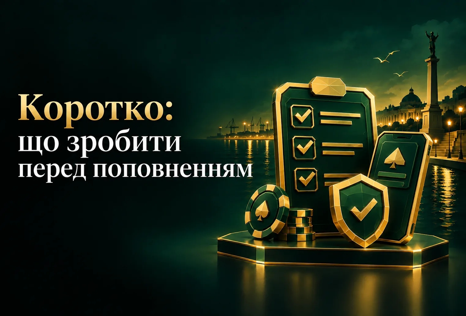 Коротко: що зробити перед поповненням